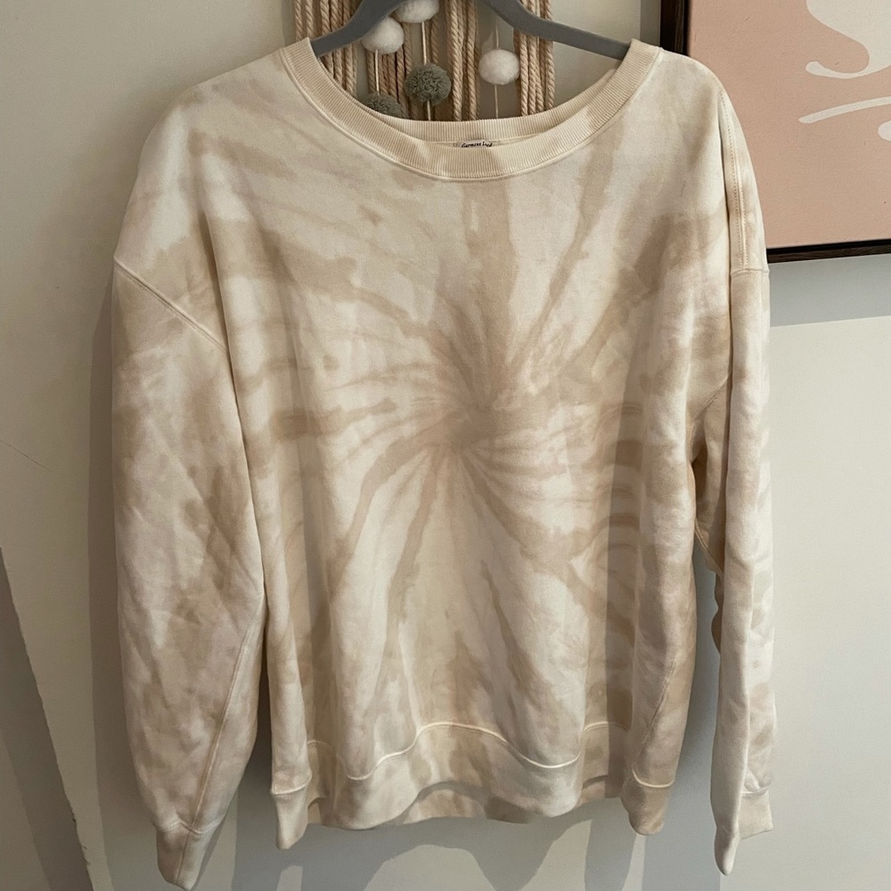 Abercrombie Cream Tie Dye Crewneck